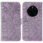 For Honor Magic7 Pro Lace Flower Embossing Flip Leather Phone Case(Purple)