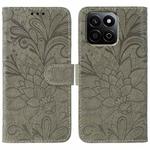 For Honor X7c / Play 60 Plus Lace Flower Embossing Flip Leather Phone Case(Grey)