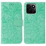 For Honor X7c / Play 60 Plus Lace Flower Embossing Flip Leather Phone Case(Green)