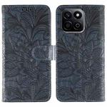 For Honor X7c / Play 60 Plus Lace Flower Embossing Flip Leather Phone Case(Dark Blue)
