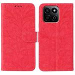For Honor X7c / Play 60 Plus Lace Flower Embossing Flip Leather Phone Case(Red)