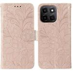 For Honor X6c 4G Lace Flower Embossing Flip Leather Phone Case(Rose Gold)