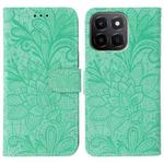 For Honor X6c 4G Lace Flower Embossing Flip Leather Phone Case(Green)
