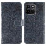 For Honor X6c 4G Lace Flower Embossing Flip Leather Phone Case(Dark Blue)