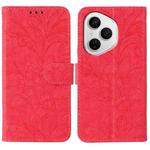 For Honor 400 Pro Global 160.8mm Lace Flower Embossing Flip Leather Phone Case(Red)
