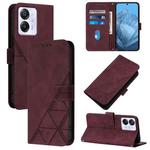 For Blackview Color 8 Crossbody 3D Embossed Flip Leather Phone Case(Wine Red)