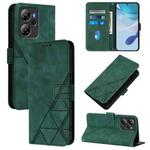 For Blackview Oscal Tiger 13 Crossbody 3D Embossed Flip Leather Phone Case(Dark Green)