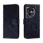 For OnePlus ACE 3 Lace Flower Embossing Flip Leather Phone Case(Dark Blue)
