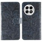 For OnePlus 13 Lace Flower Embossing Flip Leather Phone Case(Dark Blue)