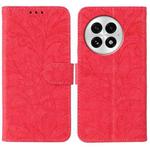 For OnePlus 13 Lace Flower Embossing Flip Leather Phone Case(Red)