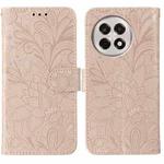 For OnePlus Ace 5 Pro / Ace 5 Lace Flower Embossing Flip Leather Phone Case(Rose Gold)