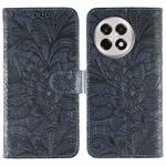 For OnePlus Ace 5 Pro / Ace 5 Lace Flower Embossing Flip Leather Phone Case(Dark Blue)