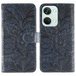 For OnePlus Nord 3 5G / Ace 2V Lace Flower Embossing Flip Leather Phone Case(Dark Blue)