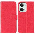 For OnePlus Nord 3 5G / Ace 2V Lace Flower Embossing Flip Leather Phone Case(Red)