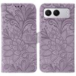 For OnePlus Nord 4 Lace Flower Embossing Flip Leather Phone Case(Purple)