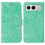 For OnePlus Nord 4 Lace Flower Embossing Flip Leather Phone Case(Green)
