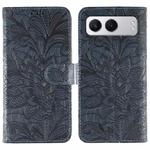 For OnePlus Nord 4 Lace Flower Embossing Flip Leather Phone Case(Dark Blue)