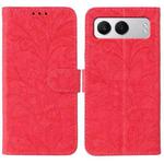 For OnePlus Nord 4 Lace Flower Embossing Flip Leather Phone Case(Red)