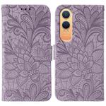 For OnePlus Nord CE4 Lite Global Lace Flower Embossing Flip Leather Phone Case(Purple)