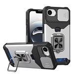 For iPhone 16e Camera Shield Card Slot PC+TPU Phone Case(Silver)