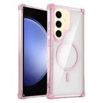 For Samsung Galaxy S23 FE 5G Transparent MagSafe Magnetic Phone Case(Pink)