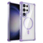 For Samsung Galaxy S23 Ultra 5G Transparent MagSafe Magnetic Phone Case(Purple)