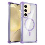 For Samsung Galaxy S24+ 5G Transparent MagSafe Magnetic Phone Case(Purple)