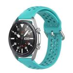 For Galaxy Watch 3 41mm R850 Silicone Solid Color Watch Band, Size: Free Size 20mm(Teal)