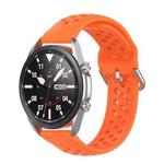 For Galaxy Watch 3 41mm R850 Silicone Solid Color Watch Band, Size: Free Size 20mm(Orange)