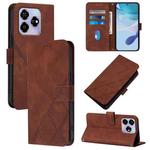 For ZTE Blade V60 / Axon 60 4G Crossbody 3D Embossed Flip Leather Phone Case(Brown)