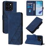 For ZTE Blade A35 / A55 Crossbody 3D Embossed Flip Leather Phone Case(Blue)