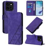 For ZTE Blade A35 / A55 Crossbody 3D Embossed Flip Leather Phone Case(Purple)