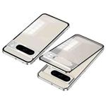 For Google Pixel 8 Pro Snap Buckle Metal Frame Frosted Phone Case(Silver)