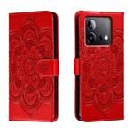 For vivo iQOO Neo8 Sun Mandala Embossing Pattern Phone Leather Case(Red)