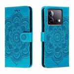 For vivo iQOO Neo8 Sun Mandala Embossing Pattern Phone Leather Case(Blue)