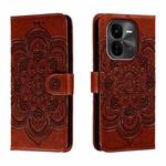 For vivo iQOO Z9X Sun Mandala Embossing Pattern Phone Leather Case(Brown)