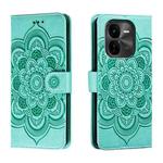 For vivo iQOO Z9X Sun Mandala Embossing Pattern Phone Leather Case(Green)