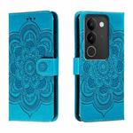 For vivo S17 Sun Mandala Embossing Pattern Phone Leather Case(Blue)