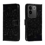 For vivo S17e Sun Mandala Embossing Pattern Phone Leather Case(Black)