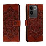 For vivo S17e Sun Mandala Embossing Pattern Phone Leather Case(Brown)