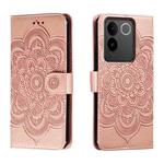 For vivo S17e Sun Mandala Embossing Pattern Phone Leather Case(Rose Gold)
