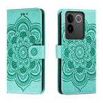 For vivo S17e Sun Mandala Embossing Pattern Phone Leather Case(Green)