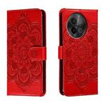 For vivo S18e Sun Mandala Embossing Pattern Phone Leather Case(Red)