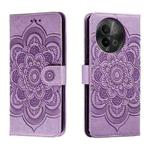 For vivo S18e Sun Mandala Embossing Pattern Phone Leather Case(Purple)