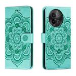 For vivo S18e Sun Mandala Embossing Pattern Phone Leather Case(Green)