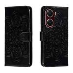 For vivo V29e Sun Mandala Embossing Pattern Phone Leather Case(Black)