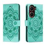 For vivo V29e Sun Mandala Embossing Pattern Phone Leather Case(Green)