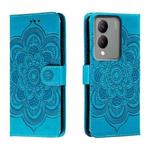 For vivo Y17S Sun Mandala Embossing Pattern Phone Leather Case(Blue)