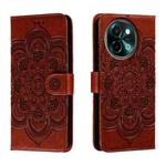 For vivo Y38 Sun Mandala Embossing Pattern Phone Leather Case(Brown)