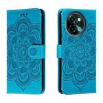 For vivo Y38 Sun Mandala Embossing Pattern Phone Leather Case(Blue)